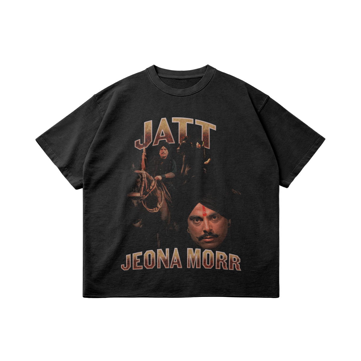 Jatt Jeona Morr Bootleg Vintage 260GSM Oversized Faded T Shirt