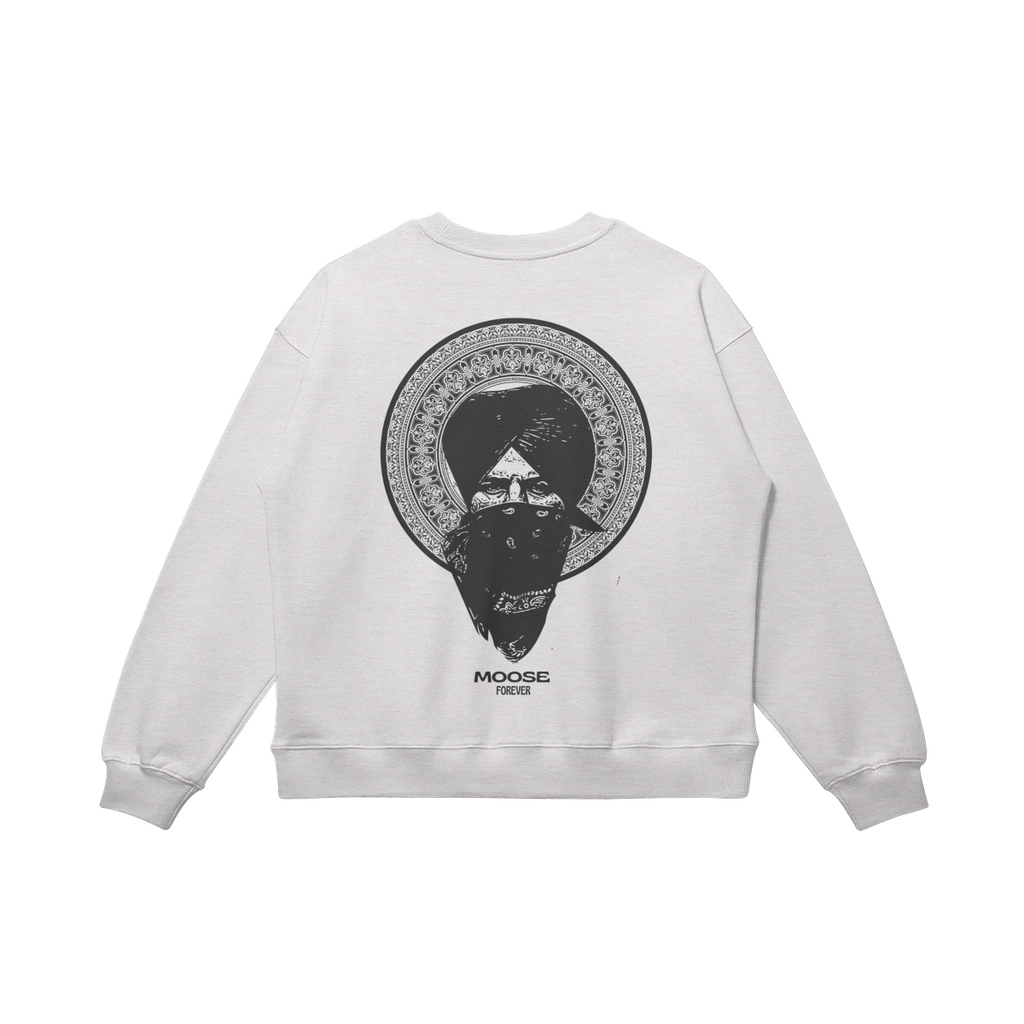 Moose Forever 370 GSM Heather Grey Heavyweight Oversized Sweatshirt