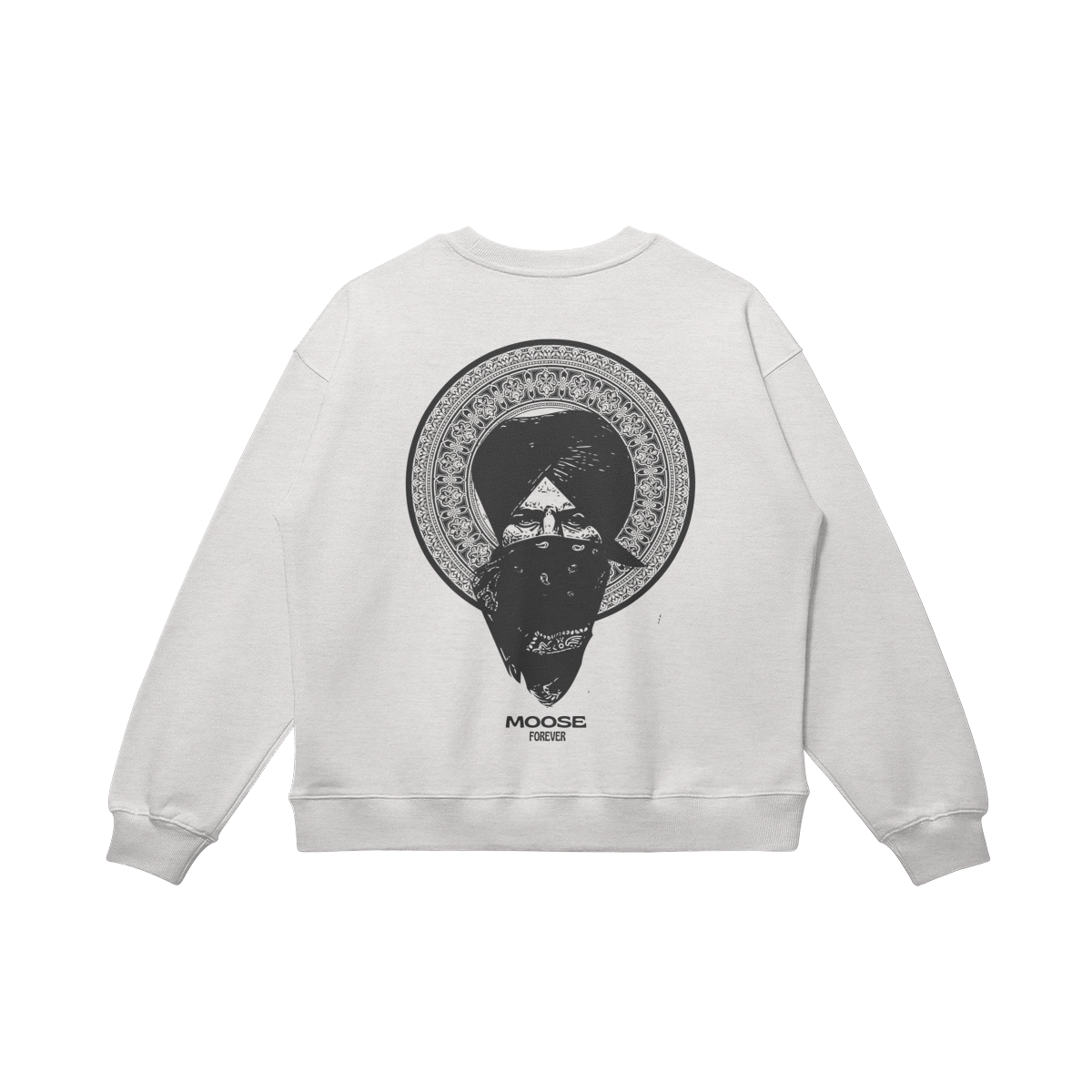 Moose Forever 370 GSM Heather Grey Heavyweight Oversized Sweatshirt